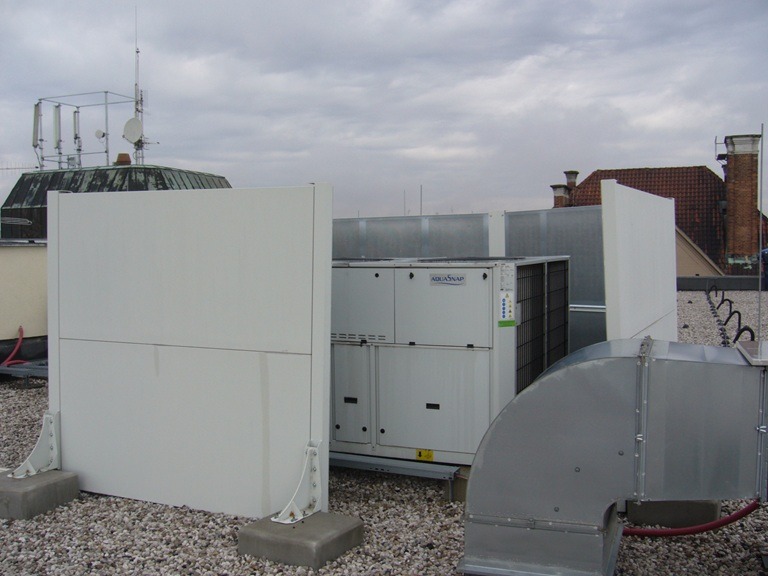 Leichte Schallschutzwand für Dachinstallation